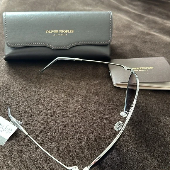 COPY - Oliver peoples aviator new glasses in silver with black lenses. Retails … COPY - Oliver peoples aviator new glasses in silver with  main image 2